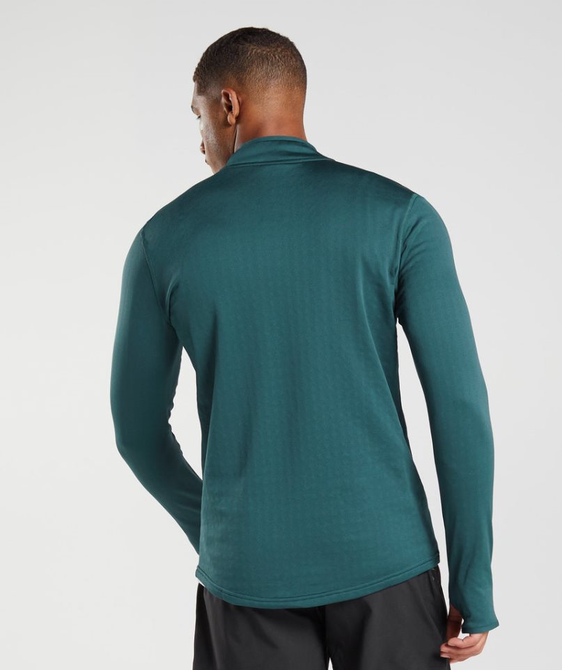 Men's Gymshark Sport 1/4 Zip Sweatshirts Turquoise | NZ 0XMZFU